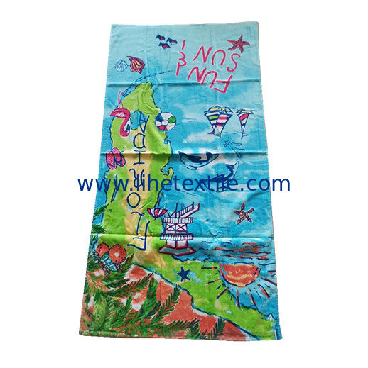 Wholesale Custom prints 100% cotton customized cartoon printed kids beach towel
