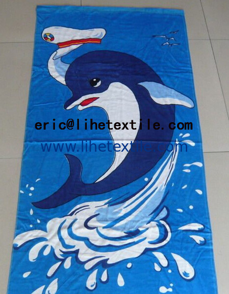 100% cotton reactive printed beach towel 30X60'' GSM350 400