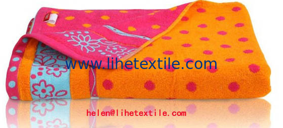 100% cotton double jacquard beach towel , customer design , 70x140cm