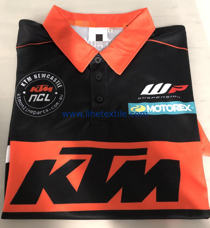 mesh breathable customize design full print polo shirt polyester fabric