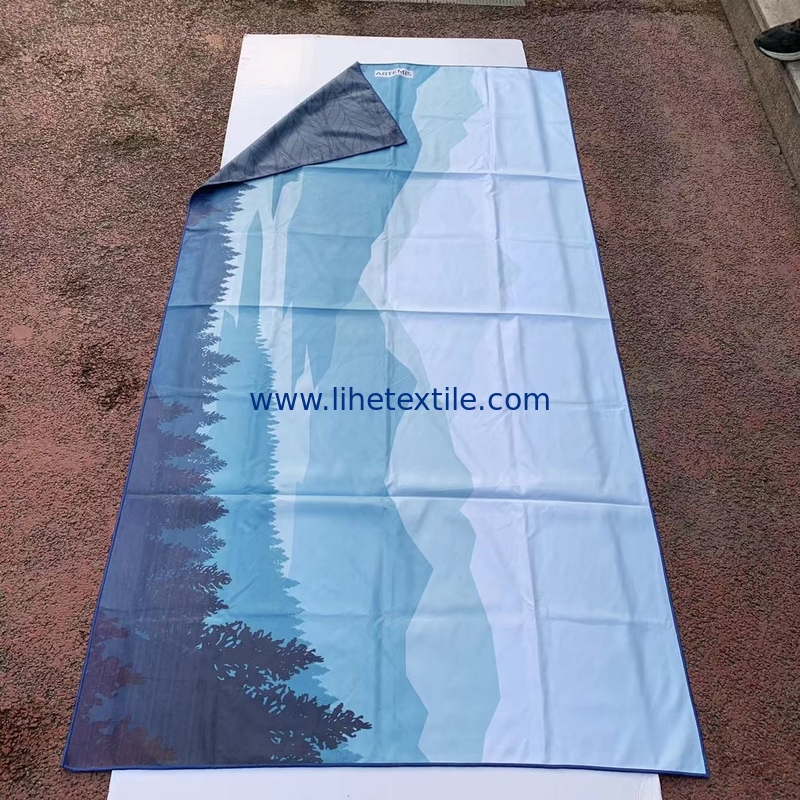 Wholesale Custom Brand Double sided printed microfiber beach towel