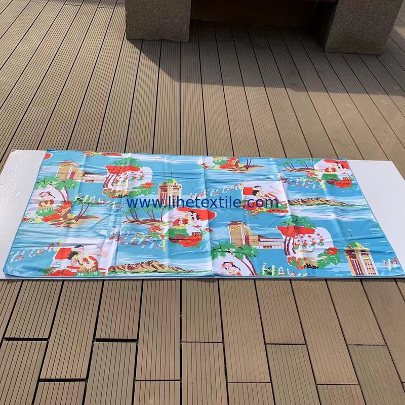 rPET Factory Custom Design Logo Double Sided Printing Biodegradable Waffle Towel Sand Free 100% Recycled Microfiber Beac