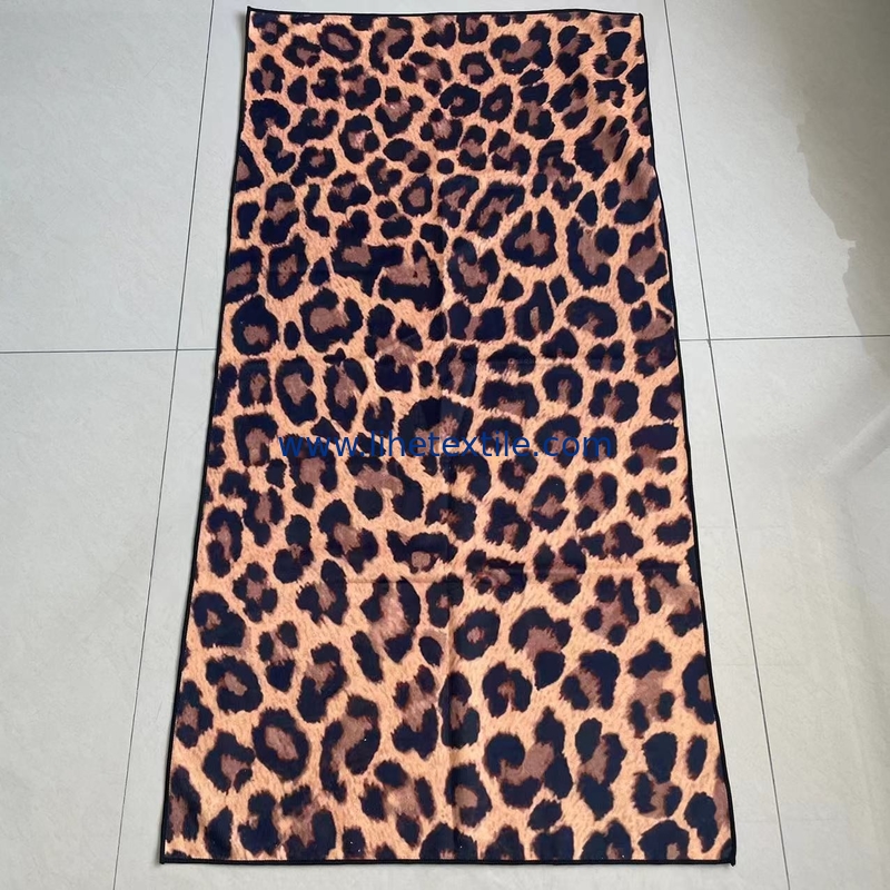 wholesale large microfiber beach towels with logo custom print  sand free beach towel leopard print beach towel