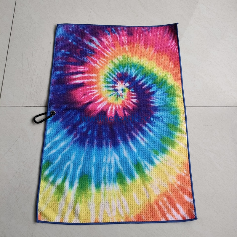 Fashionable double side print microfiber sandfree recycled  beach towel with logo custom print tie dye beach towel