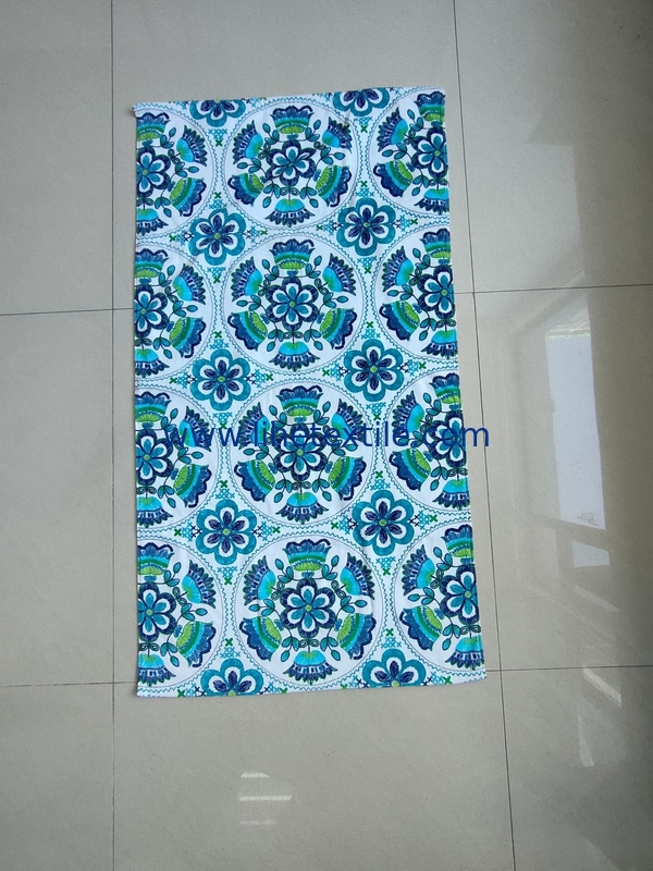 Hotsale organic cotton beach towel with logo custom print personalized printed flower pattern beach towel
