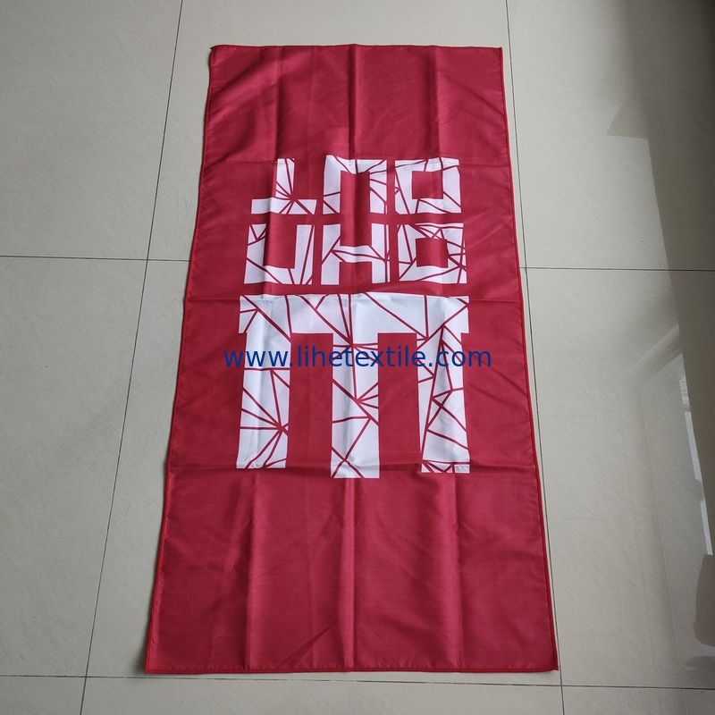 Large red designer quick dry print beach towel with logo  recycled sublimation custom microfiber beach towel