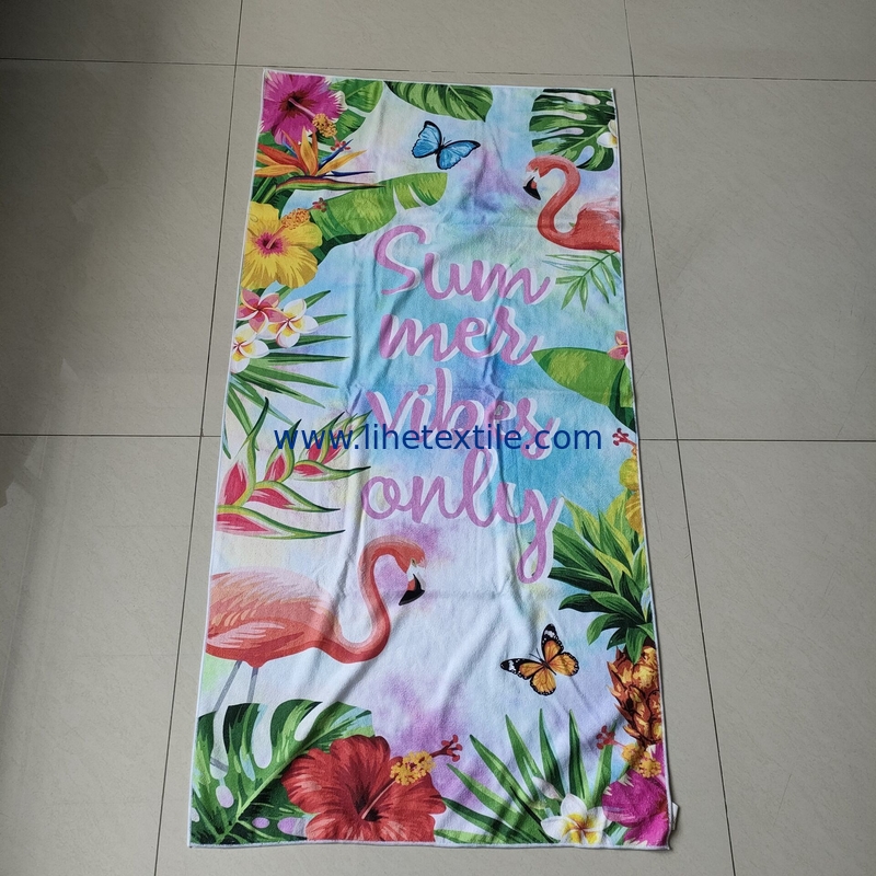 Design trend microfiber beach towels with logo custom designer print flower pattern sand free beach towel
