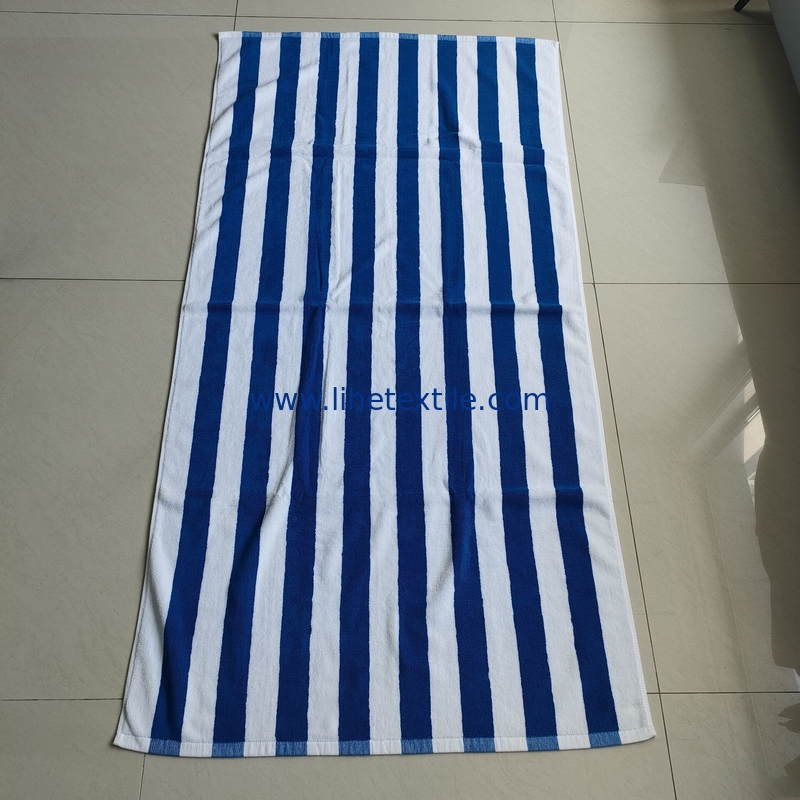 wholesale 100% cotton bath towel sublimation custom designer woven beach towel with logo stripe beach towel