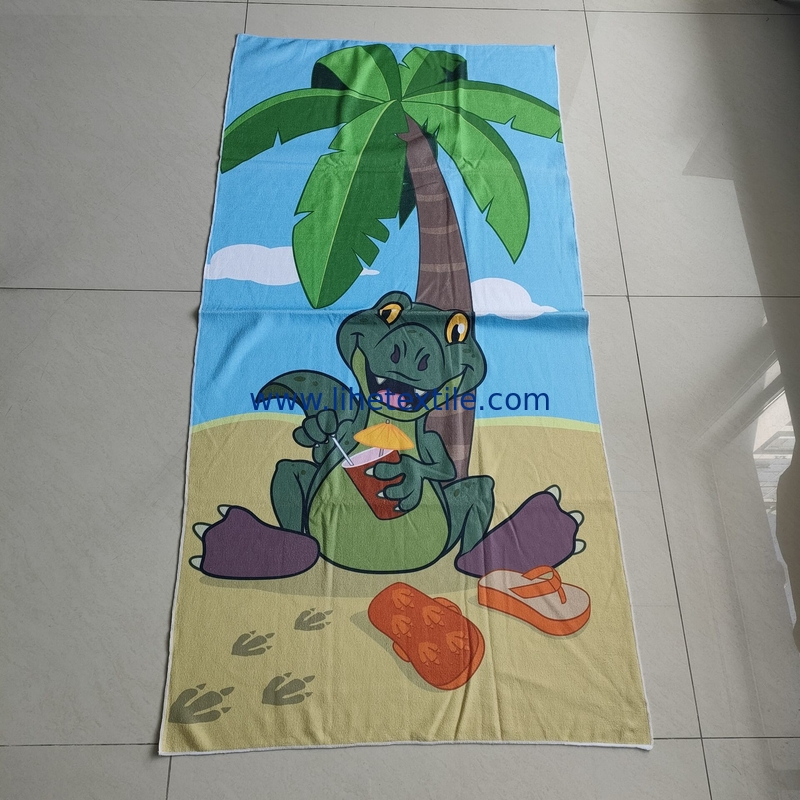 Does not fade printing swim microfiber cartoon kid beach towel animal organic microfiber recycled beach towel