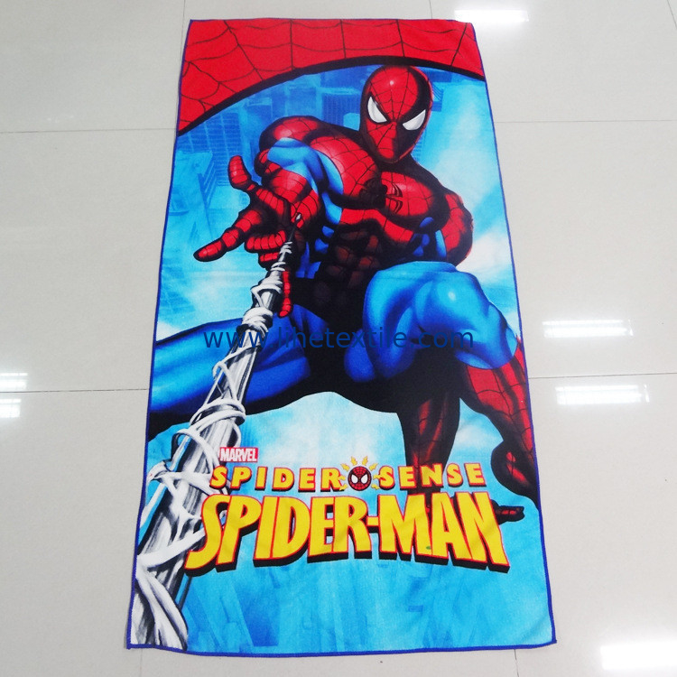 China Manufacturer Wholesale Custom prints 100% cotton customized super hero printed kids beach towel