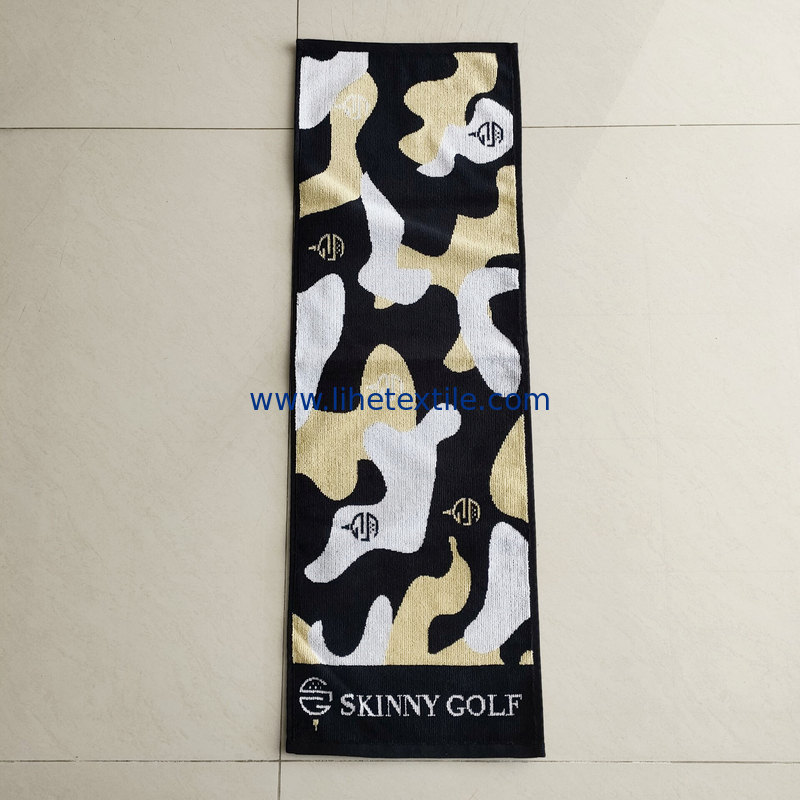 100% Cotton Gym Golf Tricolor Jacquard Customize Cooling Sports Sweat Towel with logo