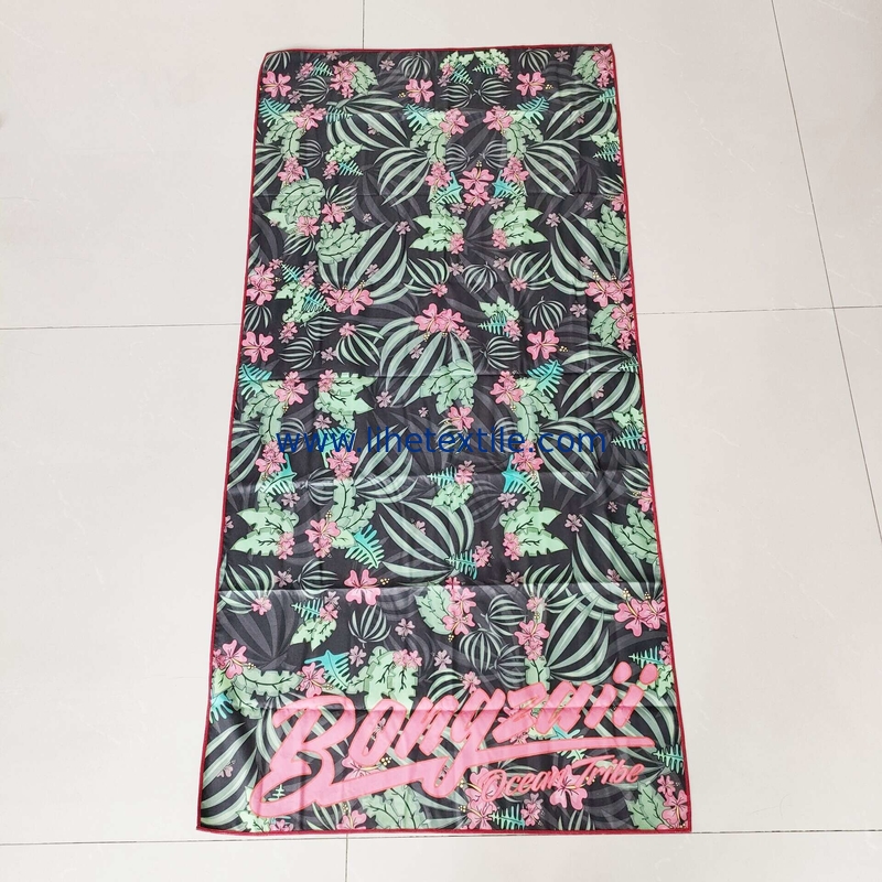 Fast drying large microfiber sand free beach towel beach towels with logo custom sublimation print sand resistant recycl