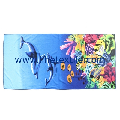 wholesale 70*140 cm 230 g custom Printed Beach towel microfiber fabrics cheap beach towel